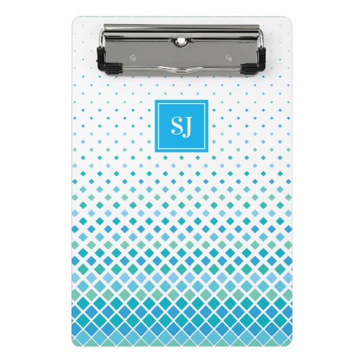 Modern Geometric Diamond Monogram Mini-Zwischenabl Mini Klemmbrett (Vorderseite)