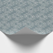 Modern Geometric Diamond Muster Slate Blue Geschenkpapier (Ecke)