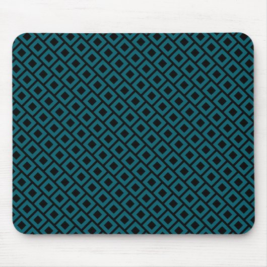 Modern Geometric Diamond Pattern in Deep Teal Mousepad (Vorne)