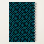 Modern Geometric Diamond Pattern in Deep Teal Notizblock (Rückseite)