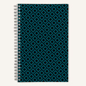 Modern Geometric Diamond Pattern in Deep Teal Notizblock (Vorderseite)