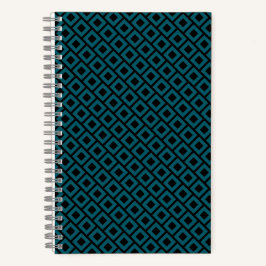 Modern Geometric Diamond Pattern in Deep Teal Notizblock