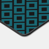 Modern Geometric Diamond Pattern in Deep Teal Schreibtischunterlage (Ecke)