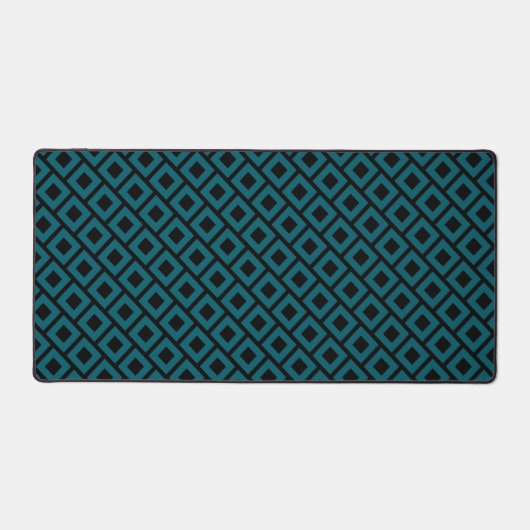 Modern Geometric Diamond Pattern in Deep Teal Schreibtischunterlage (Vorderseite)