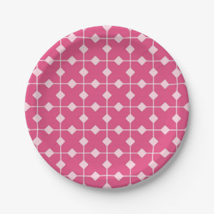 Modern Geometric, Diamonds - Erdbeerrosa Pappteller