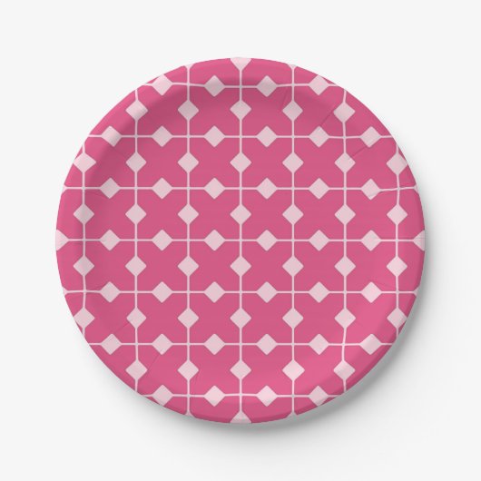 Modern Geometric, Diamonds - Erdbeerrosa Pappteller (Vorderseite)