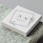 Modern Geometric Floral Monogram Wedding Napkins Serviette