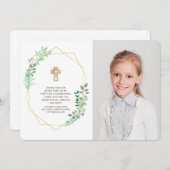 Modern Geometric Foliage Foto Communation Vielen D Dankeskarte (Vorne/Hinten)