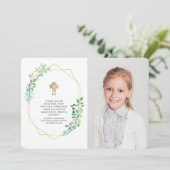 Modern Geometric Foliage Foto Communation Vielen D Dankeskarte (Stehend Vorderseite)