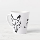 Modern Geometric Fox Foxy Script Milchtasse (Linke Ecke)