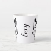 Modern Geometric Fox Foxy Script Milchtasse (Vorderseite)