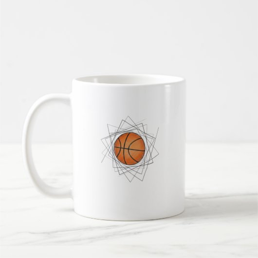 Modern Geometric Frame Basketball Art Mug Kaffeetasse (Links)