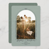 Modern Geometric Frohe Weihnachts-Grün-Foto