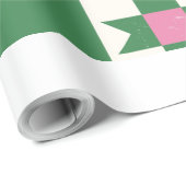 Modern Geometric Gift Wrapping Paper – Pink & Gree Geschenkpapier (Rolleneckpunkt)