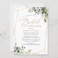 Modern Geometric Gold Greenery Bridal Brunch