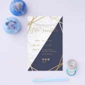 Modern Geometric Gold Marble Midnight Blue 5.5x8.5 Flyer (Einzeln)