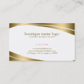 Modern Geometric Gold & White Visitenkarte (Rückseite)