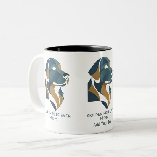 Modern Geometric Golden Retriever Mom Mug Custom Zweifarbige Tasse (Vorderseite Links)
