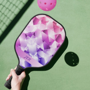 Modern Geometric Gradient Pattern Monogrammed  Pickleball Schläger