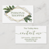 Modern Geometric Greenery Personal Shopper Visitenkarte (Vorne/Hinten)