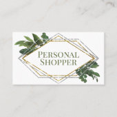 Modern Geometric Greenery Personal Shopper Visitenkarte (Vorderseite)