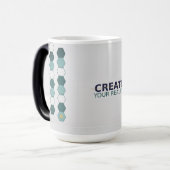 Modern Geometric Hexagon Pattern Mug Verwandlungstasse (Vorderseite Links)