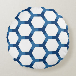Modern Geometric Hexagon Pattern Rundes Kissen