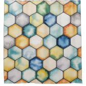 Modern Geometric Honeycomb Duschvorhang (Vorderseite)