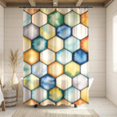 Modern Geometric Honeycomb Duschvorhang