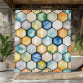 Modern Geometric Honeycomb Duschvorhang