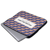 Modern Geometric Interlocking Pattern Laptopschutzhülle (Vorne Knopf)