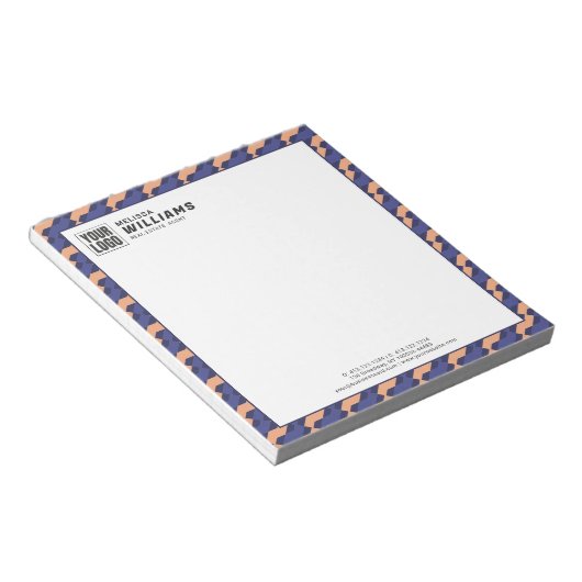 Modern Geometric Interlocking Pattern  Notizblock (angewinkelt)