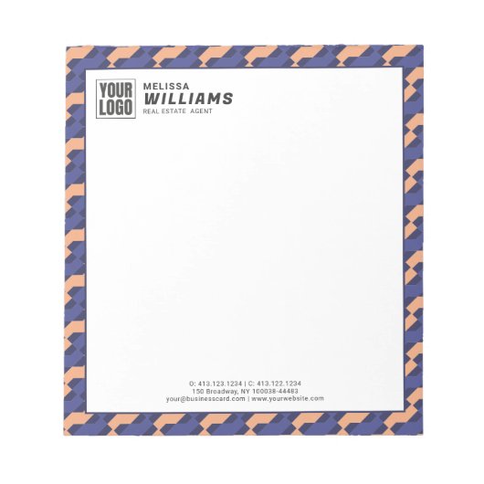 Modern Geometric Interlocking Pattern  Notizblock (Vorderseite)