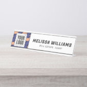 Modern Geometric Interlocking Pattern  Schreibtischnamensplakette (Vorderseite )