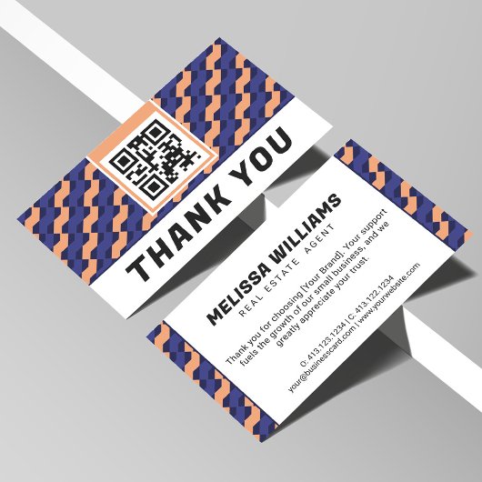 Modern Geometric Interlocking Pattern Thank You  Begleitkarte