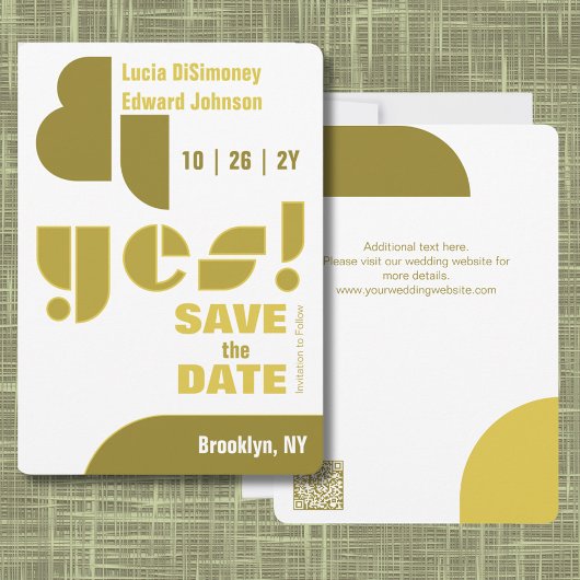 Modern Geometric ja! Weiße Save the Date