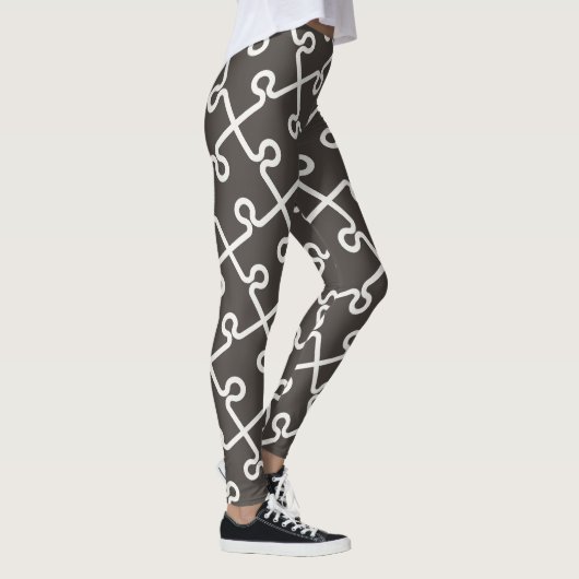 Modern Geometric Jigsaw Puzzle Muster Leggings (Rechts)