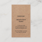 Modern Geometric Kraftpaper Gray White Consultant Visitenkarte (Rückseite)