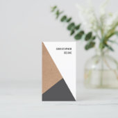 Modern Geometric Kraftpaper Gray White Consultant Visitenkarte (Stehend Vorderseite)