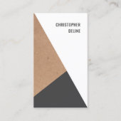 Modern Geometric Kraftpaper Gray White Consultant Visitenkarte (Vorderseite)