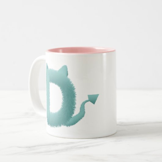 Modern Geometric Leaf Pattern Mug - Minimalist Win Zweifarbige Tasse (Vorderseite Links)