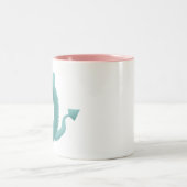 Modern Geometric Leaf Pattern Mug - Minimalist Win Zweifarbige Tasse (Mittel)