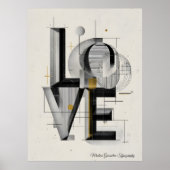 Modern Geometric LOVE Typography Abstract Art Poster (Vorne)
