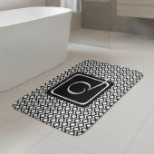 Modern Geometric Monogram Black White Badematte