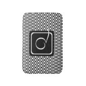 Modern Geometric Monogram Black White Badematte (Vorderseite Vertikal)
