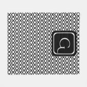 Modern Geometric Monogram Black White Fleecedecke (Vorderseite (Horizontal))