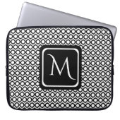 Modern Geometric Monogram Black White Laptopschutzhülle (Vorderseite)