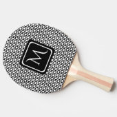 Modern Geometric Monogram Black White Tischtennis Schläger (Seitenansicht)