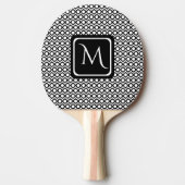 Modern Geometric Monogram Black White Tischtennis Schläger (Vorderseite)