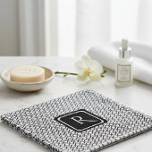 Modern Geometric Monogram Black White Waschlappen